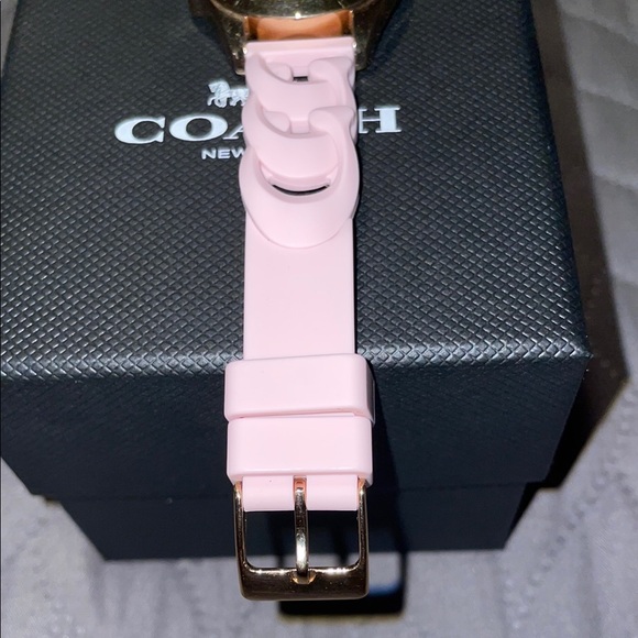 Coach Pink Leather Strap Watch - Picture 6 of 6